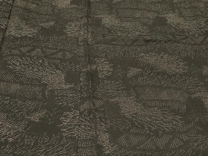 平和屋着物＃羽織　寿光織　竹垣文　黒地　銀糸　正絹　逸品　CABF1566in