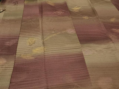 平和屋着物＃道中着　枝葉地紋　暈し染め　ロング丈　正絹　逸品　CABF1572in