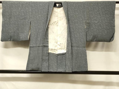 平和屋着物＃羽織　色無地　舞花地紋　青鈍色　正絹　逸品　未使用　CABF1573in
