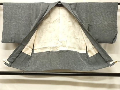 平和屋着物＃羽織　色無地　舞花地紋　青鈍色　正絹　逸品　未使用　CABF1573in