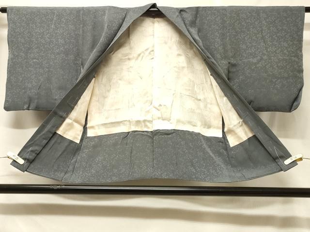 平和屋着物＃羽織　色無地　舞花地紋　青鈍色　正絹　逸品　未使用　CABF1573in