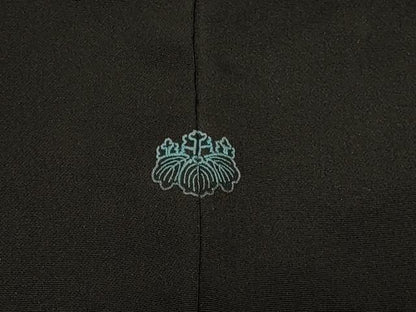 平和屋着物＃羽織　刺繍　枝花文　黒地　正絹　逸品　CABF1576in