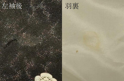 平和屋着物＃羽織　寿光織　霞文　黒地　正絹　逸品　CABF1581in