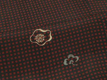 平和屋着物＃道行コート　格子花文　金彩　ロング丈　正絹　逸品　CABF1583in