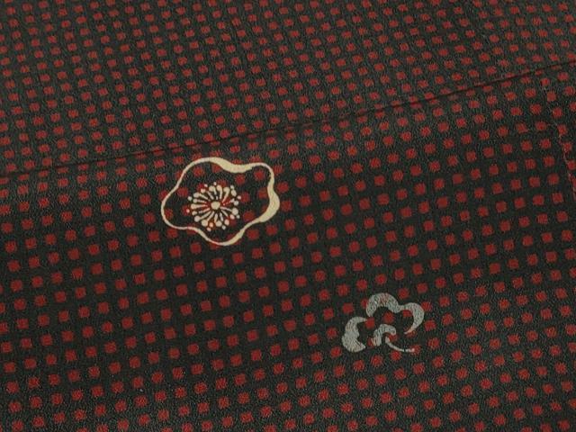 平和屋着物＃道行コート　格子花文　金彩　ロング丈　正絹　逸品　CABF1583in