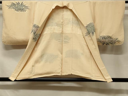 平和屋着物＃羽織　寿光織　草花文　銀糸　正絹　逸品　未使用　CABF1598in
