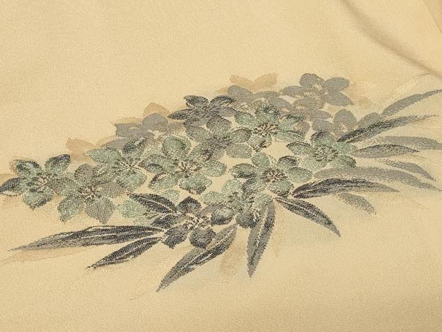 平和屋着物＃羽織　寿光織　草花文　銀糸　正絹　逸品　未使用　CABF1598in