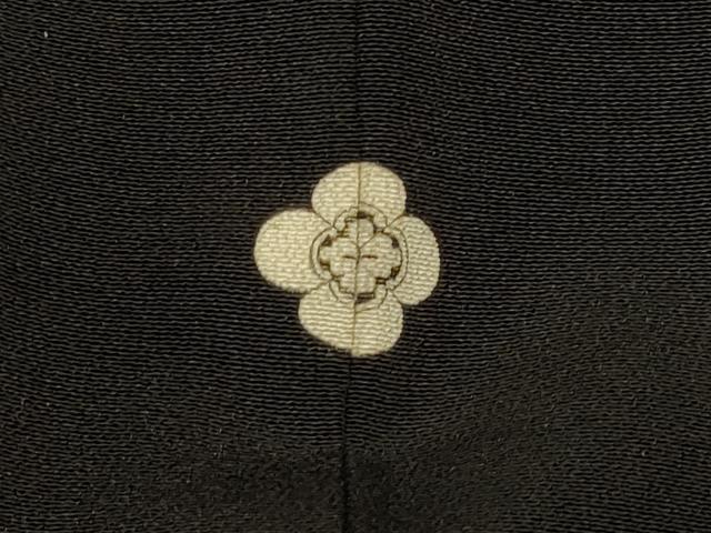 平和屋着物＃羽織　寿光織　霞草木文　黒地　金銀糸　正絹　逸品　CABF1600in