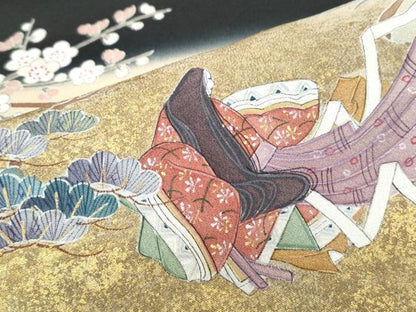 平和屋着物■豪華黒留袖 作家物 手描き 人物風景文 暈し染め 金彩 正絹 逸品 CABF1603th