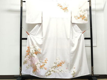 平和屋着物■訪問着 作家物 草花文 暈し染め 正絹 逸品 CABF1605th