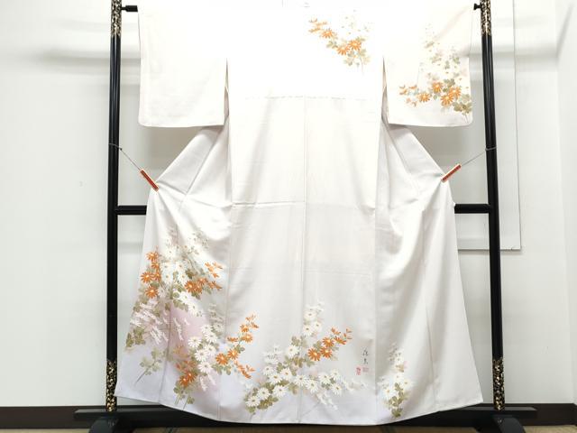 平和屋着物■訪問着 作家物 草花文 暈し染め 正絹 逸品 CABF1605th
