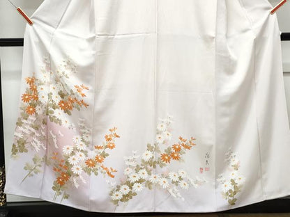 平和屋着物■訪問着 作家物 草花文 暈し染め 正絹 逸品 CABF1605th