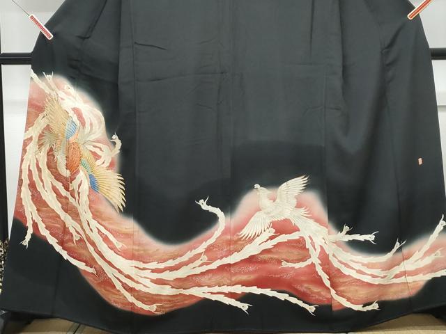 平和屋着物■豪華黒留袖　作家物　駒刺繍　鳳凰　金彩　正絹　逸品　CABF1675th