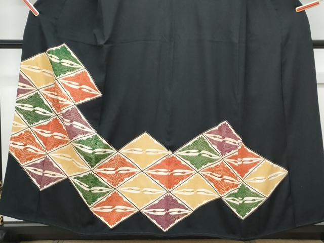 平和屋着物■豪華黒留袖 菱双鶴文 金彩 正絹 逸品 CABF1678th