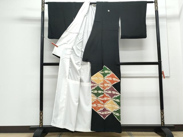 平和屋着物□豪華黒留袖 菱双鶴文 金彩 正絹 逸品 CABF1678th