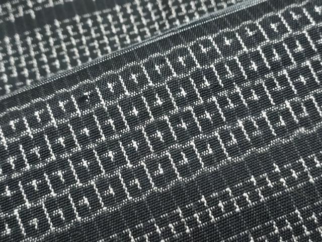平和屋着物■上質な紬　横段亀甲文様　正絹　逸品　CABF1685th