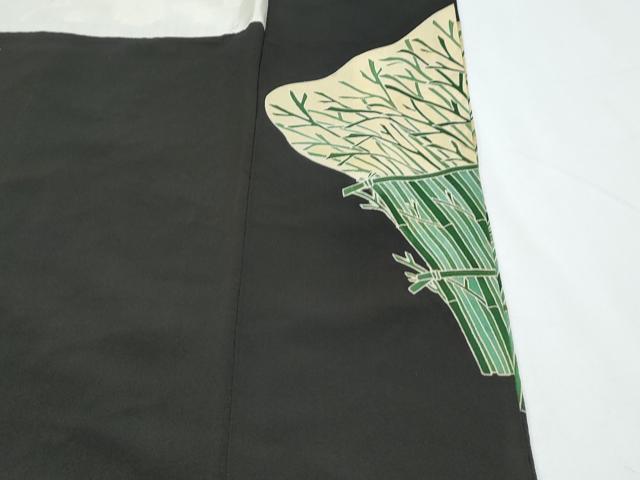 平和屋着物□豪華黒留袖 駒刺繍 鏡裏鳳凰花文 金彩 正絹