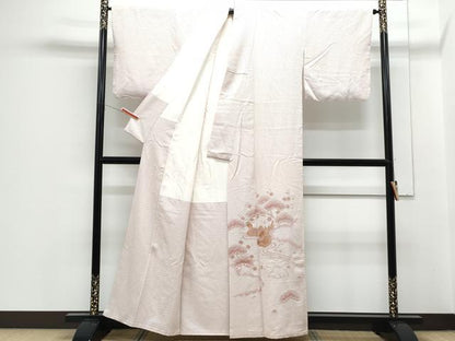 平和屋着物■中国三大刺繍　相良刺繍　総刺繍　色留袖　鴛鴦枝梅文　金糸　正絹　逸品　CABF1695th
