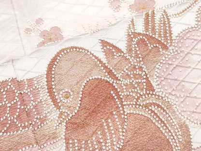 平和屋着物■中国三大刺繍　相良刺繍　総刺繍　色留袖　鴛鴦枝梅文　金糸　正絹　逸品　CABF1695th