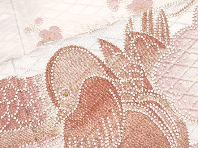 平和屋着物■中国三大刺繍　相良刺繍　総刺繍　色留袖　鴛鴦枝梅文　金糸　正絹　逸品　CABF1695th