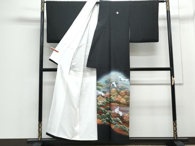 平和屋着物□豪華黒留袖 作家物 飛鶴風景文 暈し染め