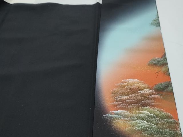 平和屋着物■豪華黒留袖　作家物　飛鶴風景文　暈し染め　金彩　正絹　逸品　CABF1696th