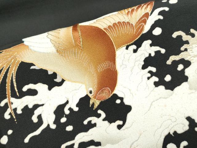 平和屋着物■豪華黒留袖　刺繍　立波飛鳥文　金彩　正絹　逸品　CABF1716th