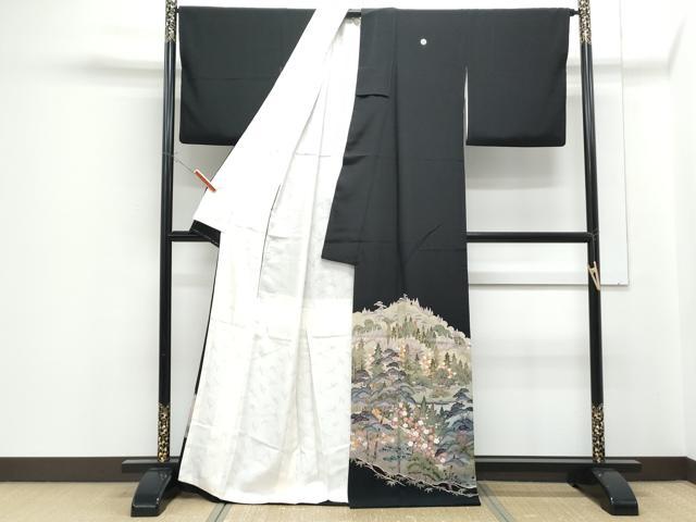 平和屋着物■豪華黒留袖 作家物 遠山風景文 正絹 逸品 CABF1719th
