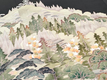 平和屋着物■豪華黒留袖 作家物 遠山風景文 正絹 逸品 CABF1719th