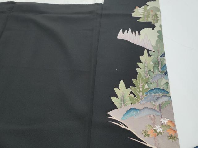 平和屋着物■豪華黒留袖 作家物 遠山風景文 正絹 逸品 CABF1719th