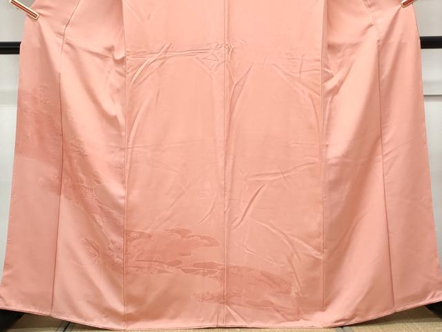 平和屋着物■色留訪問着 鼓几帳花地紋 甚三紅色 正絹 逸品 CABF1720th