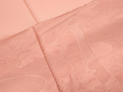平和屋着物■色留訪問着 鼓几帳花地紋 甚三紅色 正絹 逸品 CABF1720th