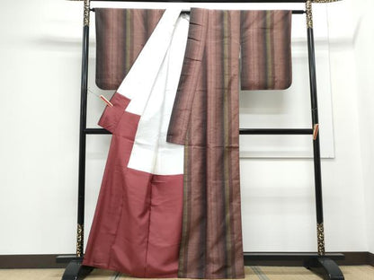 平和屋着物■上質な紬　間道　正絹　逸品　CABF1729th