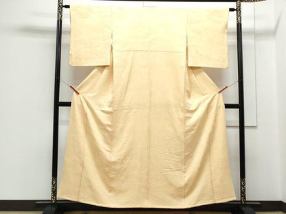 平和屋着物■上質な色無地 流水地紋 蜂蜜色 正絹 逸品 CABF1733th