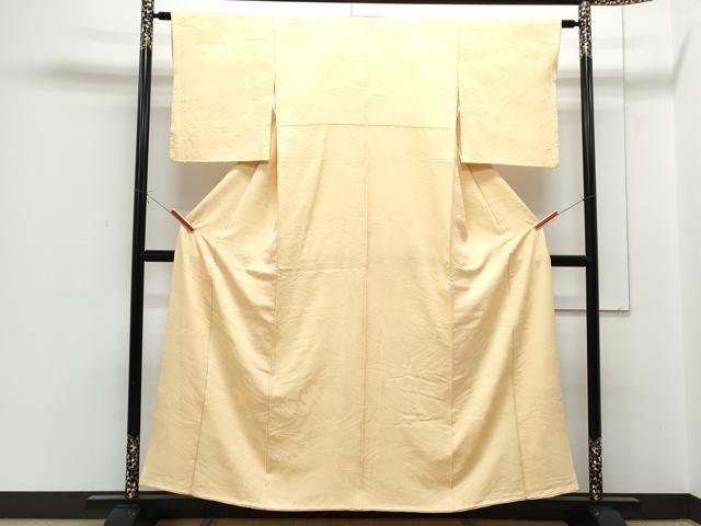 平和屋着物■上質な色無地 流水地紋 蜂蜜色 正絹 逸品 CABF1733th