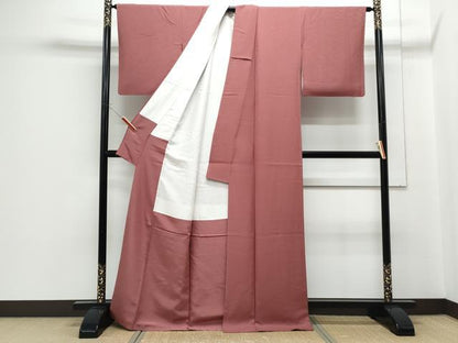 平和屋着物■上質な色無地　長春色　正絹　逸品　CABF1734th