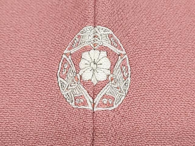 平和屋着物■上質な色無地 舞葉文 長春色 正絹 逸品 CABF1738th