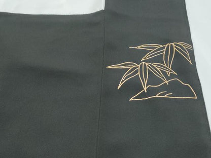平和屋着物■豪華黒留袖 駒刺繍 笹竹文 金銀彩 正絹 逸品 CABF1743th
