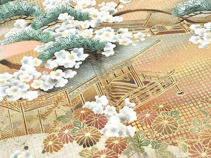 平和屋着物■豪華黒留袖 作家物 手描き エ霞風景文 金彩 正絹 逸品 CABF1752th