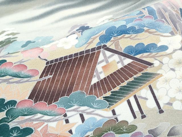 平和屋着物■豪華黒留袖 友禅 作家物 遠山風景文 暈し染め 正絹 逸品 CABF1754th