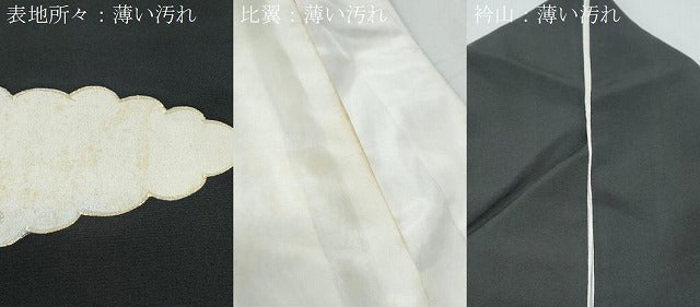 平和屋着物■豪華黒留袖 刺繍 尾長鳥松文 金彩 正絹 逸品 CABF1757th