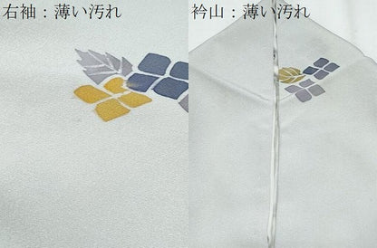 平和屋着物■上質な小紋　型染め　草花文　正絹　逸品　CABF1762th