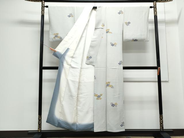 平和屋着物■上質な小紋　型染め　草花文　正絹　逸品　CABF1762th