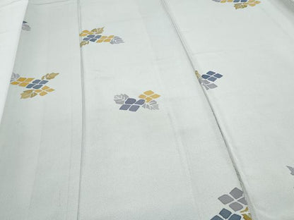 平和屋着物■上質な小紋　型染め　草花文　正絹　逸品　CABF1762th