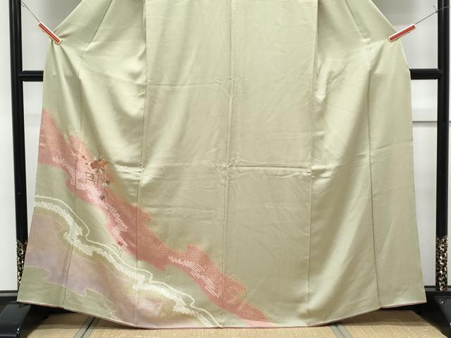 平和屋着物□訪問着 絞り 刺繍 道長花文 金彩 正絹 逸品 CABF1769th