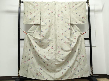 平和屋着物■小紋　草花文　洗える着物　CABF1786th