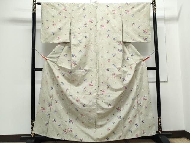 平和屋着物■小紋　草花文　洗える着物　CABF1786th