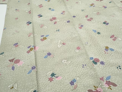 平和屋着物■小紋　草花文　洗える着物　CABF1786th