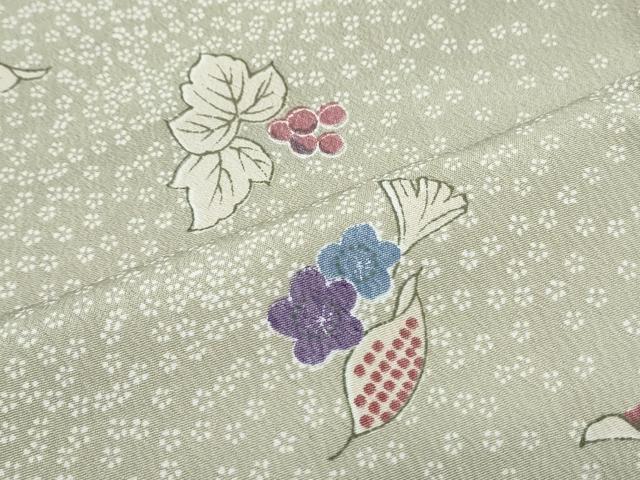 平和屋着物■小紋　草花文　洗える着物　CABF1786th