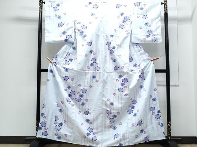 平和屋着物■小紋　草花文　洗える着物　CABF1787th